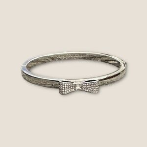 Kate Spade Silver Bow Hinged Bracelet